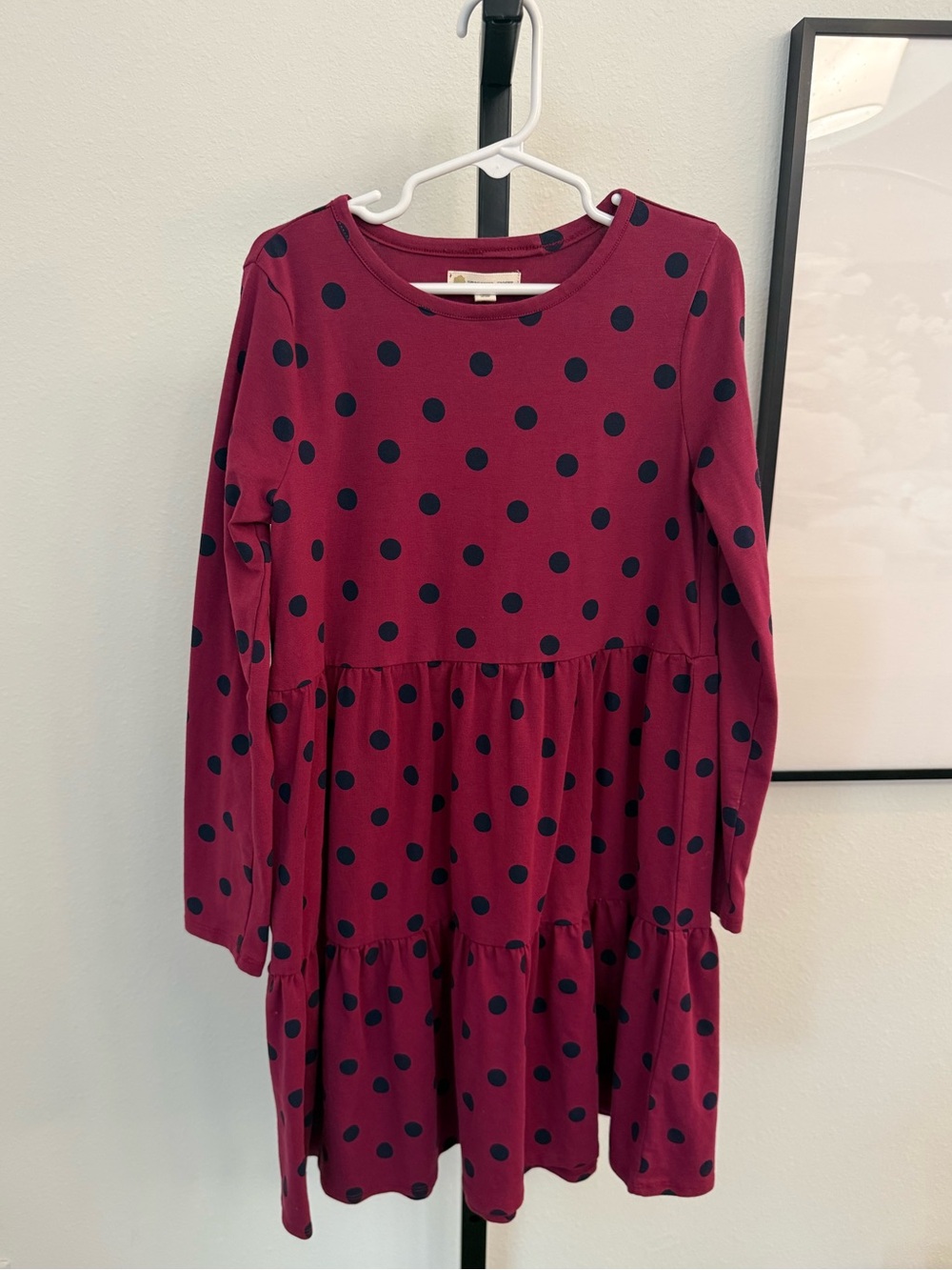 Tucker & Tate Burgundy Polka Dot Tiered Dress Size 7 Years